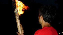 Arribada de la Flama del Canigó, organitzada per la la CAL Olesa. Foto: Georgina Munoz